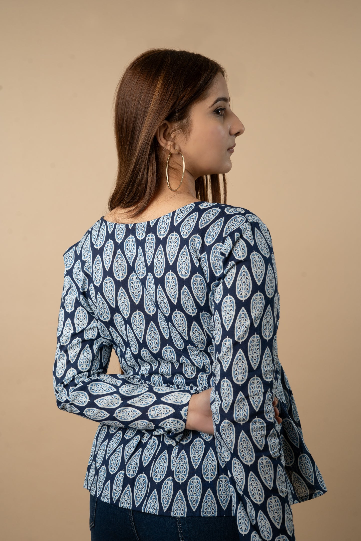 Indigo Wrap Top