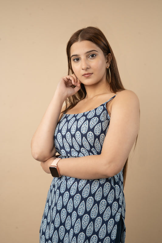 Leaf It Indigo Kurti